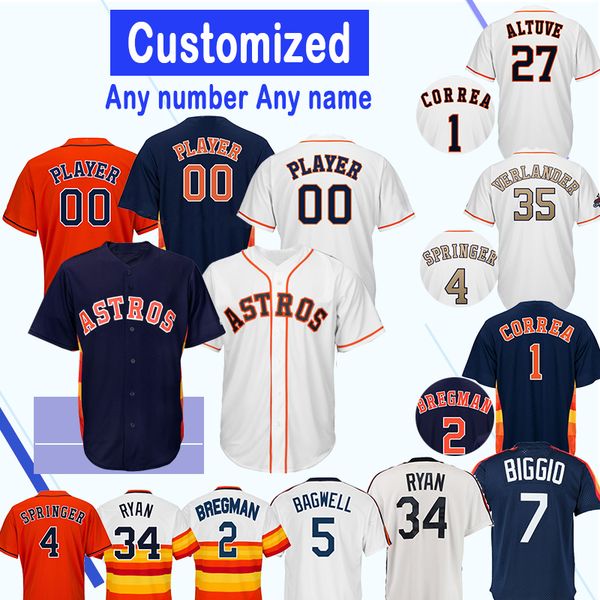 

Customized Houston Jersey Astros 27 Jose Altuve 4 George Springer 1 Carlos Correa 7 Craig Biggio 34 Nolan Ryan 10 Gurriel