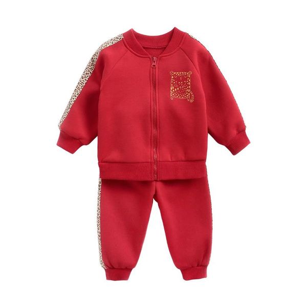 

детские наборы мультфильм пальто + брюки осень и зима 2020, White