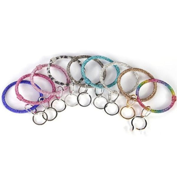 

силиконовые наручные key ring женщины браслет круг ключевой цепи автомобиля блеск кристалл rhinestone силиконовый браслет брелок ewelry парт, Silver