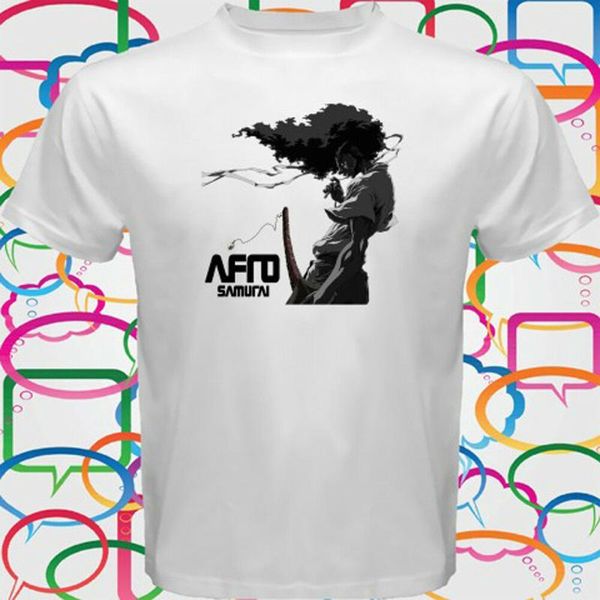 

new afro samurai anime manga men's white t-shirt size s-3xl, White;black