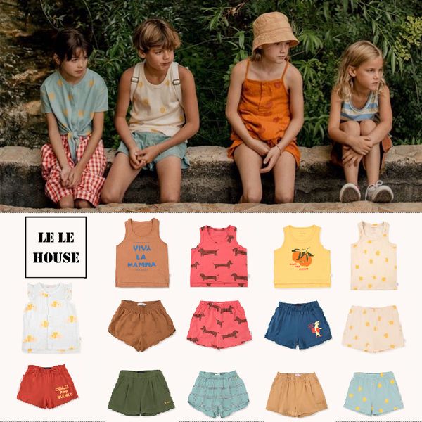 

лела дома 2020 весной и летом новые детские серии одежды tc шея хлопок напечатанных случайный жилет костюм, White