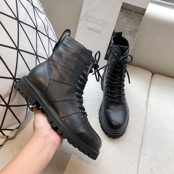 

wildproenzaschouler quality luxury martin tooling boots waterproof fashion wild sheepskin hiking bottes women fashion shoes winter boots, Black