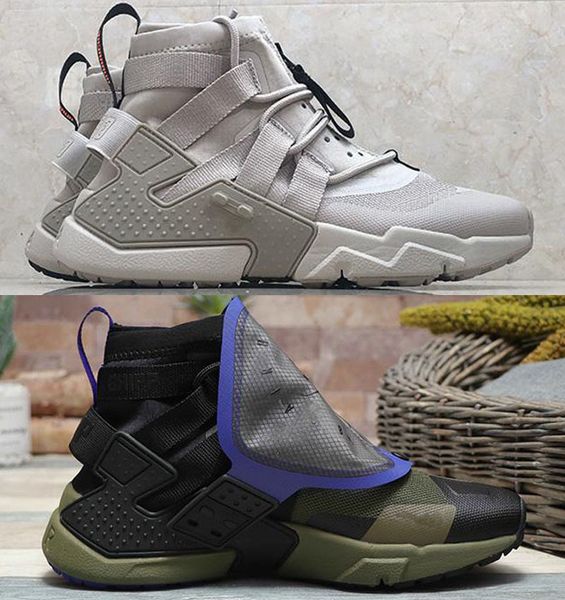 

2020 fashion huarache gripp 6 qs running shoes black olive canvas and net gauze army shoe sports sneakers mens trainers