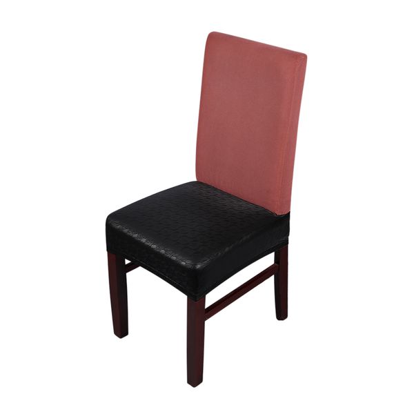 

2pcs pu leather stretchable dining chair seat covers waterproof oilproof dustproof ceremony chair slipcovers protectors 2 styles