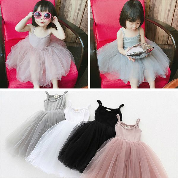 

fashion baby girls lace tulle sling dress children suspender mesh tutu princess dresses summer boutique kids clothing 80-120cm a26, Red;yellow