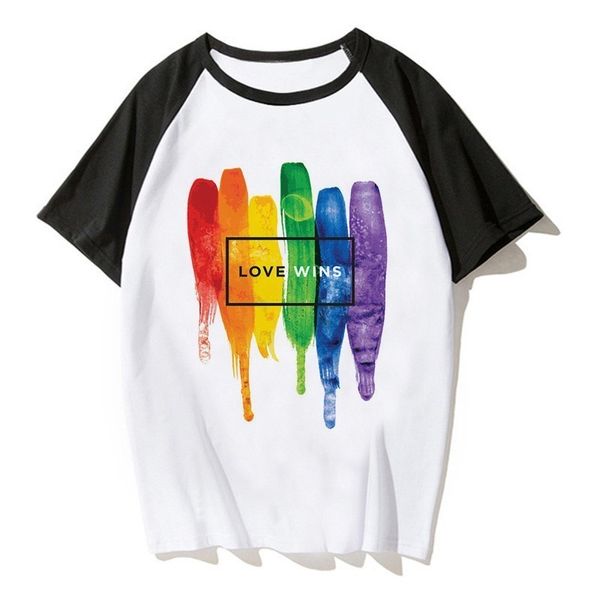 

summer gay pride shirt lesbian rainbow lgbt tshirt print t-shirt man women casual tee t shirt clothing love is love lgbt, White;black
