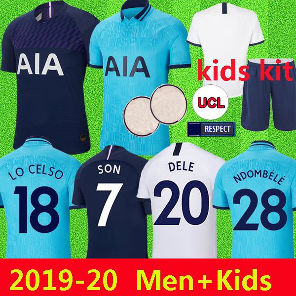 

maillots de foot tottenham pur 2019 2020 lucas jerseys eriksen dele son 19 20 football shirt ndombele uniforms third men + kids kit, Black;yellow