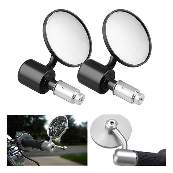 

1 pair motorcycle rearview mirror round handlebar bar end rear view mirrors bike motorbike side mirror car accessories