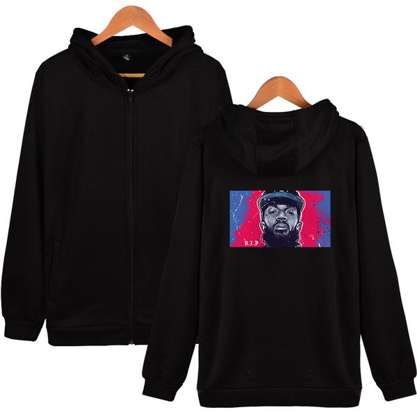 

2019 new fashion zipper hoodies kpop nipsey hussle hoodie sweatshirts women/men harajuku streetwear hip hop black hooded hoody