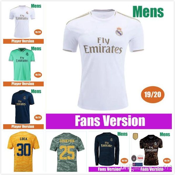 

19 20 hazard real madrid soccer jersey 4th kit bale 2019 2020 fans & player version benzema jovic football kit uniforms mendy long jersey, Black;yellow