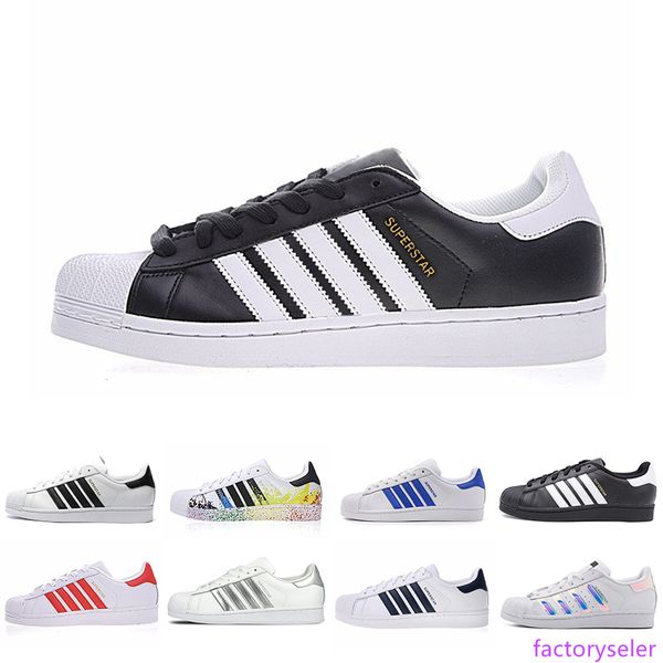 

cool classic leather superstar white black white pink blue gold superstars 80s pride sneakers super star women men sport casual shoes 36-44
