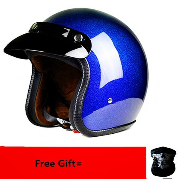 

sell motorcycle helmet chopper retro casco with mask gift vintage open face old school casque moto cacapete dot certificate