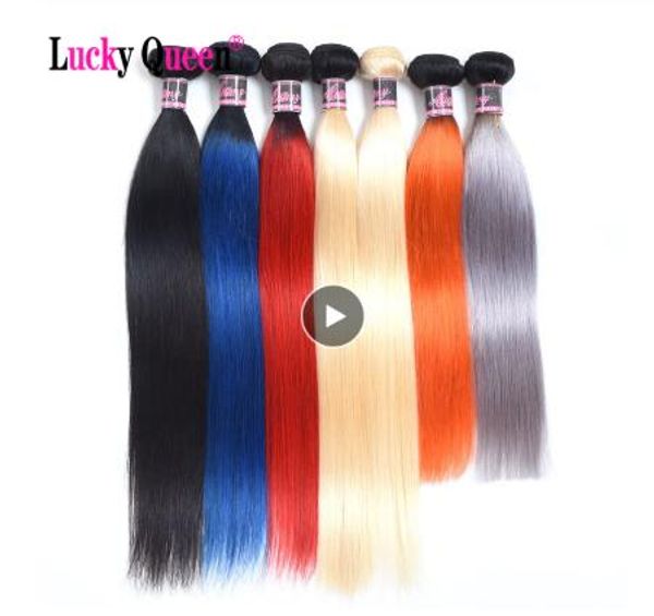 

peruvian straight red hair bundles 1b/red/blue/grey/orange/613 blonde bundles remy ombre human hair bundles deal, Black
