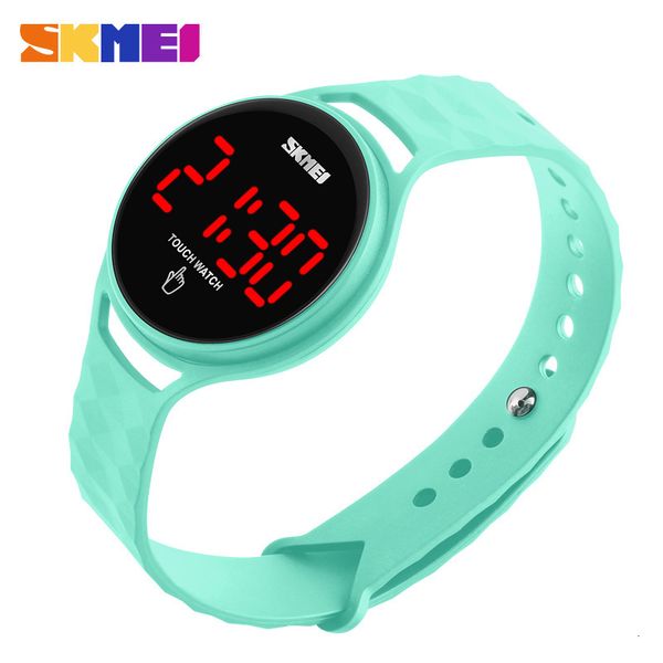 

skmei sport watch touch screen led display woman fashion casual watch 3bar waterproof ladies digital wristwatches relogio, Slivery;brown