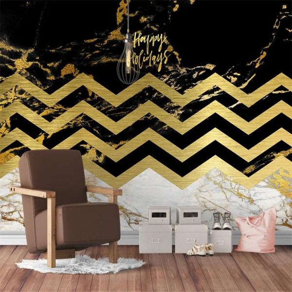 

drop shipping custom large wallpaper mural gold modern art gold leaf living room background wall decoration painting wallpaper