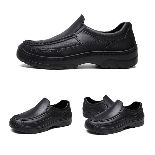 

yjp men chef casual business shoes waterproof eva lightweight anti-slip work shoes industry kitchen work loafers, Black