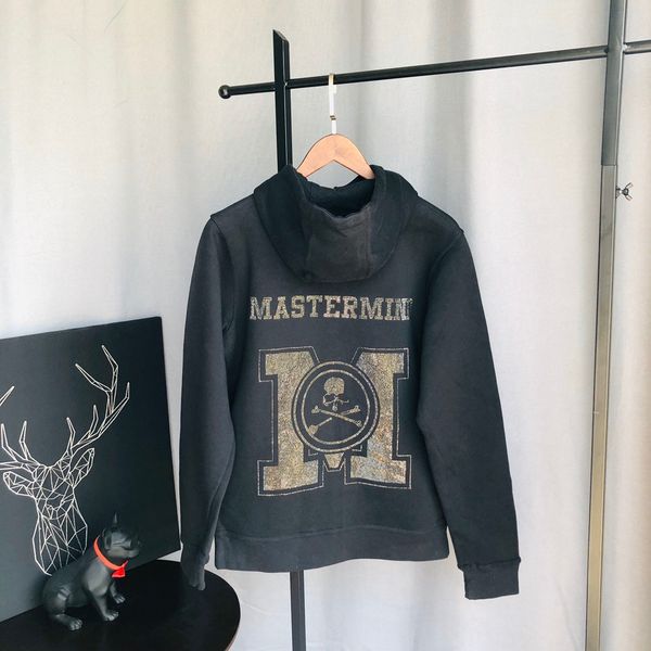 

2020 winter new mastermind япония алмазы толстовка мужчины женщина пара zipper с капюшоном толстовка mmj череп хлопок hoodie мужчина, Black