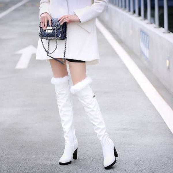 

2016 winter new high heel boots leisure elegant heels women shoes warm snow boots round toe thin heel leather t703-6, Black