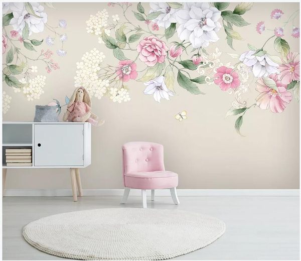 

wdbh custom p 3d wallpaper hand painted watercolor floral modern minimalist background living room wallpaper for walls 3 d