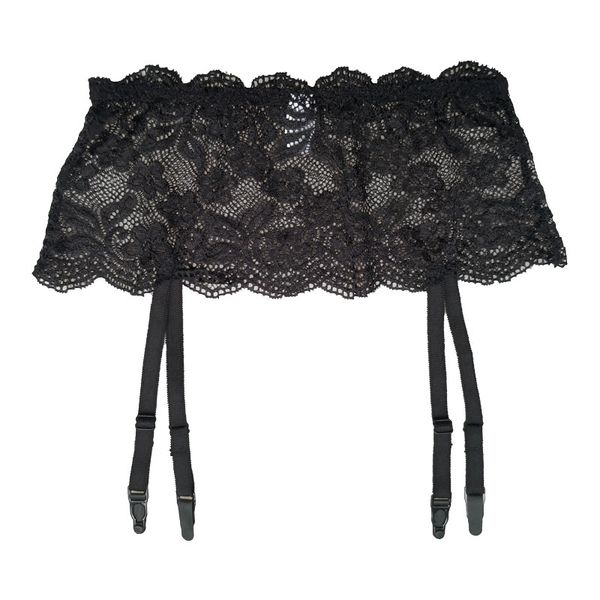 

lace embroidery solid black metal buckles women garter belt for stockings suspender belt fashion garters lingerie ga1262, Black;white
