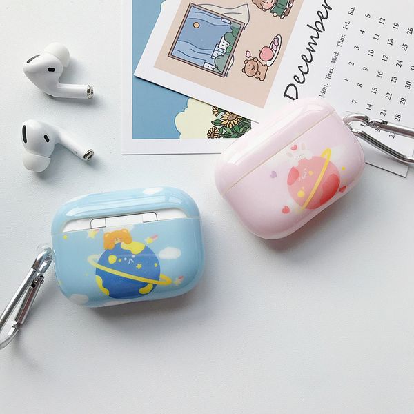 

planet space cartoon bear rabbit cute wireless earphone cover for apple airpods 1 2 pro charging case