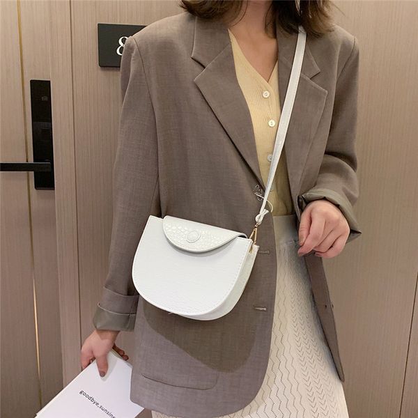 

saddle bags for women handbags semicircle irregular pu leather shoulder messenger bags lady brands half moon bolsa #40
