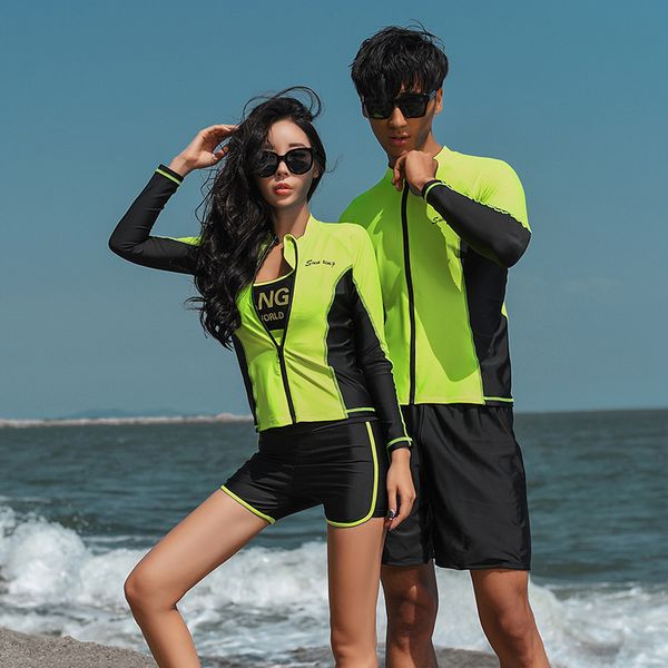 

swim suit женщины rash guard plus размер купальники для подростков tankini купальники серфинг пара одежда мужчины с длинным рукавом купальны