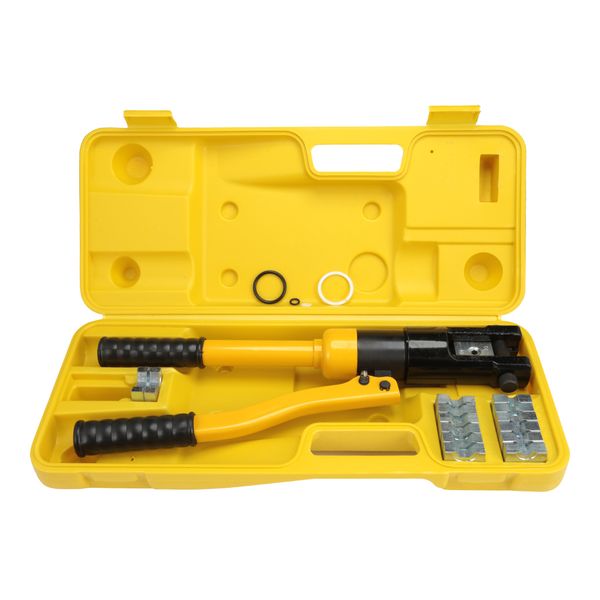 

yq - 120 hydraulic pressure clamping pliers kit with dies steel cutter power tool equipped with 8 sets of the crimping dies