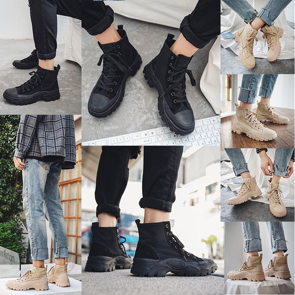 

selling fashion denim breathable martin boots trainers mens womens casual shoes sneakers beige black homemade brand designer boots 38-43