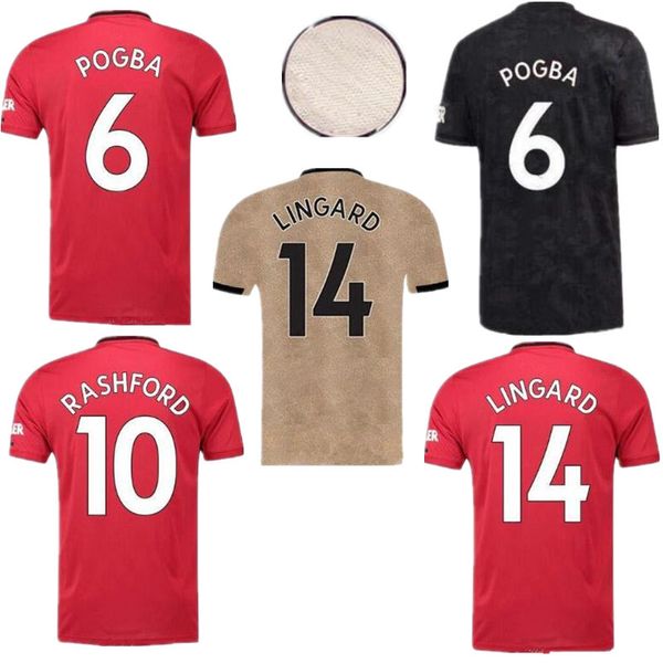 

thailand fc pogba soccer jersey 2019 2020 lingard lukaku rashford football shirt united utd 19 20 uniforms man jerseys manchester, Black;yellow