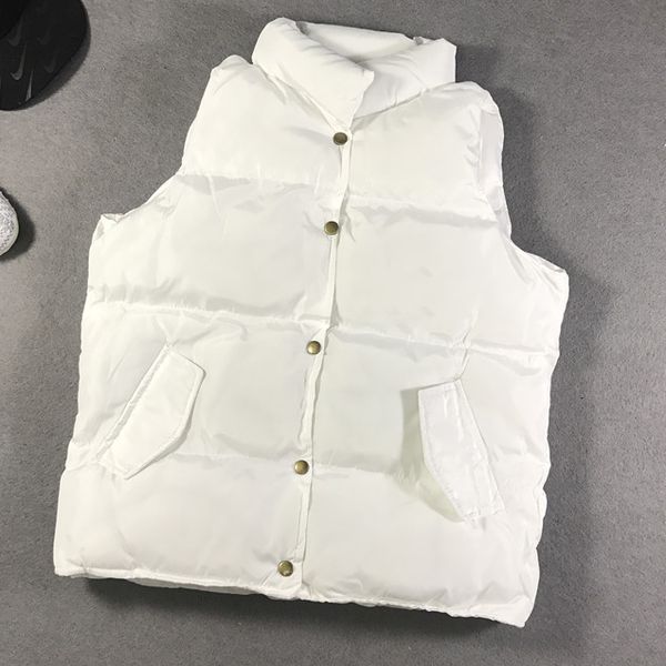 

wholesale thick vest men women down vest designer winter warm down coat thick jacket pure color letter print button blouse casual b101184l, Black;white