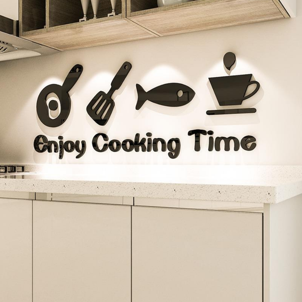 

wall stickers creative nordic style kitchen supplies 3d stereo acrylic restaurant background decoration