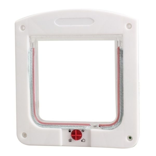 

new arrival 2019 plastic lockable locking flap safe door tunnel for pets cat small dog white animal security flap door supply