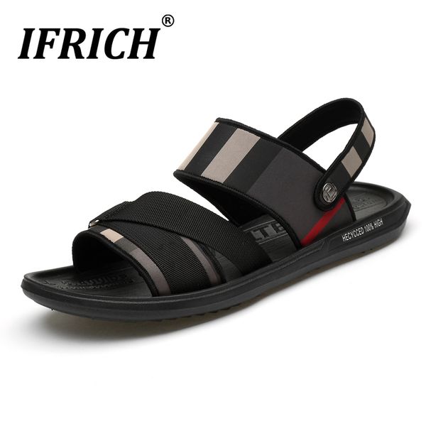 

2020 new men fashion sandals black man rubber beach shoes designer men comfort slippers non-slip leisure sandals