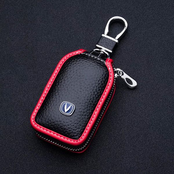 

car leather key bag holder cover for changan cs15 cs75 cs55 cs35 cs95 cx70 alsvin v5 v7 zipper protection key case for car