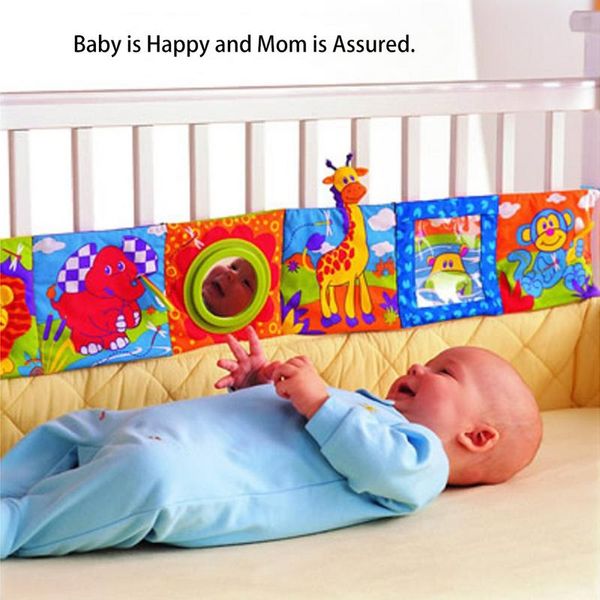 

baby crib bumper baby toys cloth rattles knowledge around multi-touch colorful bed bumper for kids toys