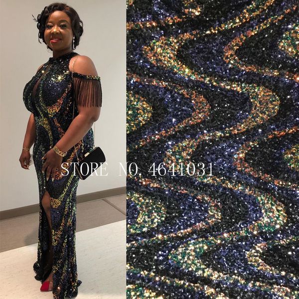 

2020 african sequins lace fabric french net embroidery tulle lace fabric for nigerian wedding party dress m35521, Pink;blue