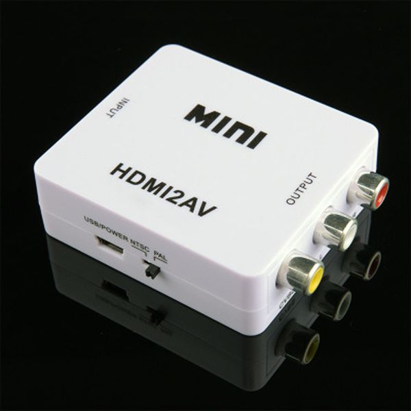 

HDMI2AV 1080P HD Video Adapter мини-HDMI к AV конвертер Box Поддержка NTSC PAL CVBS + L R HDMI к RCA для Xbox 360 PS3 PC
