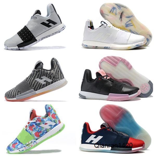 

2019 new james harden 3 basketball shoes mens harden 3 gold/championship mvp finals training sneakers sport running shoes size 40-46