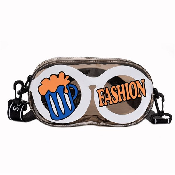 

women's bag transparent jelly packet spectacle case shoulder bag letter glasses crossbody handbags for women mini package