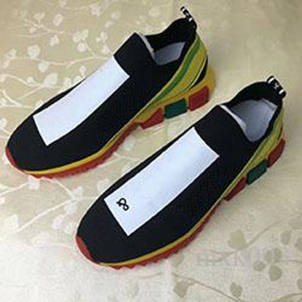 

luxury fashion sorrento sneaker mens designer shoes fabric stretch jersey slip-on sneaker lady two-tone rubber micro sole casual shoes mki04, Black