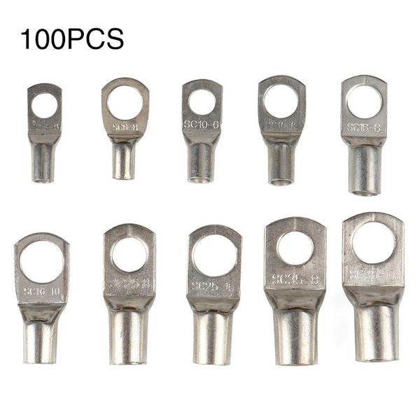 

100pcs electric sc combination connector cable car tools practical copper terminals set lugs metal durable wire splice tinned