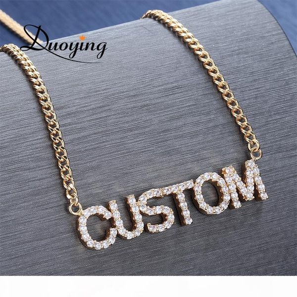

duoying crystal pendant necklace for women stone chain zirconia necklaces women personalized name necklace nlk90