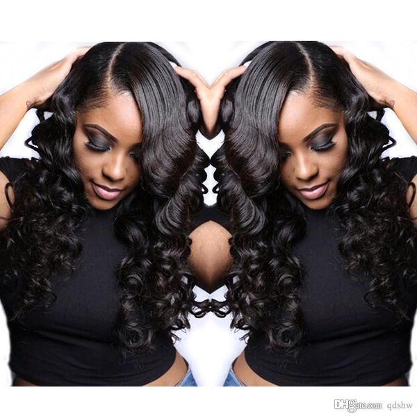 

360 frontal full lace human hair wigs body wave pre plucked glueless virgin brazilian 360 lace wig with bleached knots, Black;brown