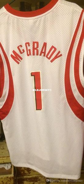 

wholesale tracy mcgrady #1 jersey sewn white men t-shirt vest stitched basketball jerseys ncaa, Black;blue