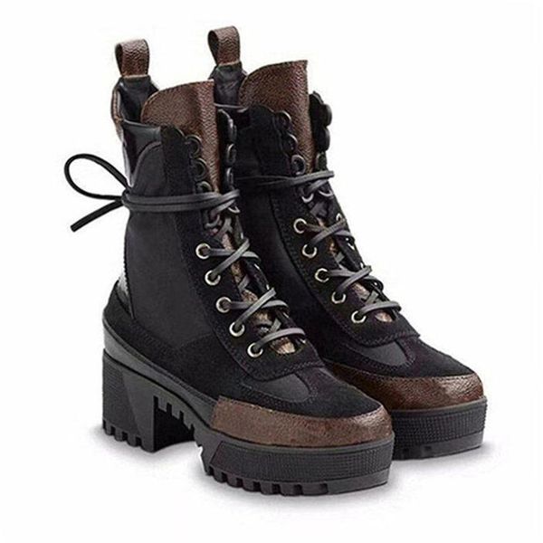 

laureate platform desert boot luxury designer boots womens booties shoes leather laureate platform 1a41qd with box size 35-41 s11, Black