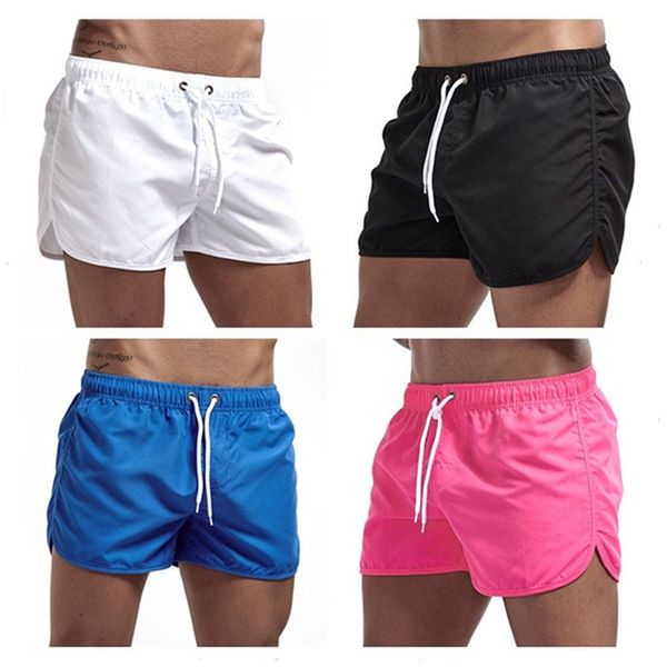 

2020 summer shorts men's solid color shorts men's summer loose breathable casual beach large size, White;black
