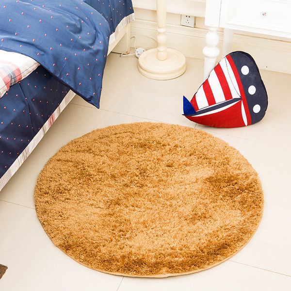 Round Solid Carpet Living Room Bedroom Mat Water Absorbent