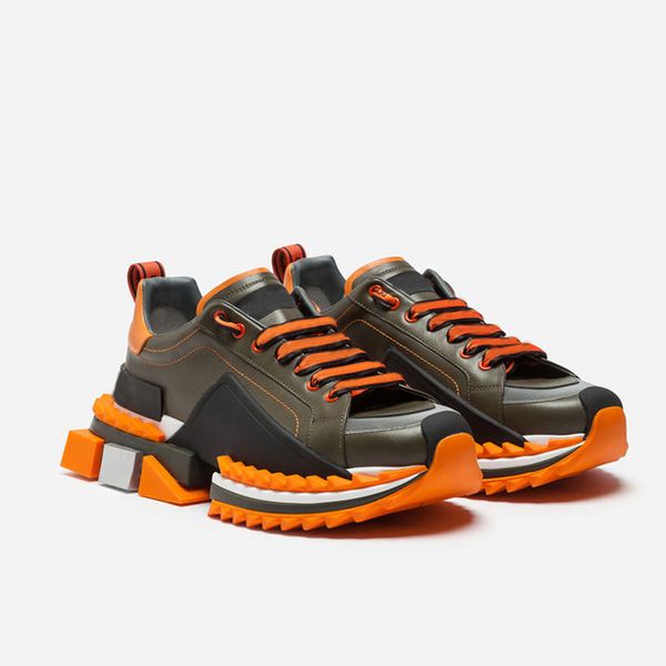 

d super king sneakers sorrento luxury designer casual shoe platform for men women lace up trainer napa leather sports shoe rubber bottom t07, Black