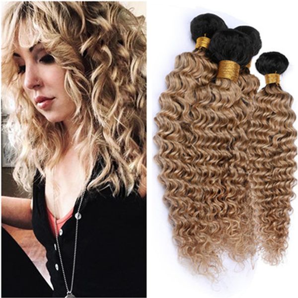 2019 Honey Blonde Ombre Malaysian Human Hair Weave Bundles 1b 27